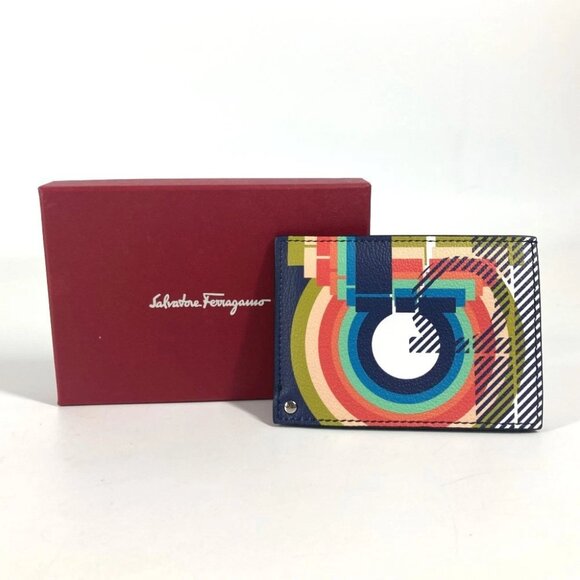 Salvatore Ferragamo logo Business Card Holder Pass Case Card Case Unused - Picture 7 of 13